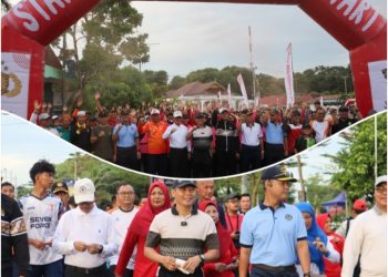 Masyarakat Kota Tanjungpinang, Semangat Ikuti Jalan Santai dan Senam Bersama Polresta Tanjungpinang
