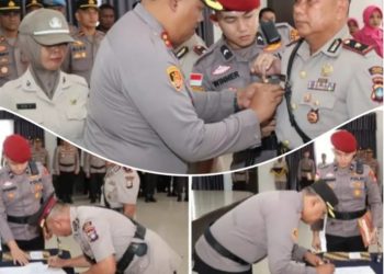 Kapolres Lingga Pimpin Langsung Serah Terima Jabatan (Sertijab), di Gedung Endra Dharmalaksana