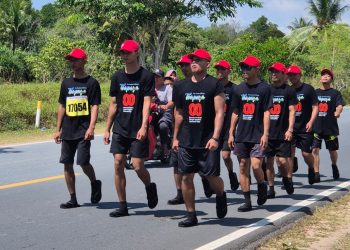 Sebanyak 2.211 Peserta Yang Tergabung Dalam 201 Tim, Ikut Memeriahkan  Gerak Jalan Tri Lomba Juang di Bintan