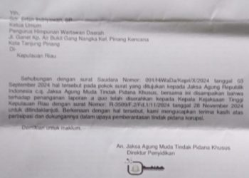 Laporan Dugaan Korupsi Resmi di Tindaklanjuti Kejagung RI, Hiwada: Tegaskan Komitmenya