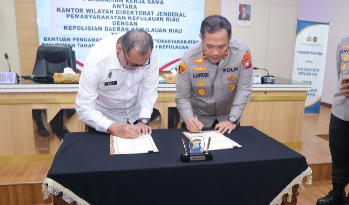 Polda Kepri Dan Ditjen Pas Kepri, Perkuat Sinergi Lewat Perjanjian Kerja Sama